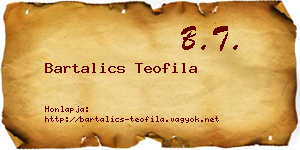 Bartalics Teofila névjegykártya